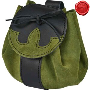 Fantasy Barbarian Suede Leather Belt Bag - Green