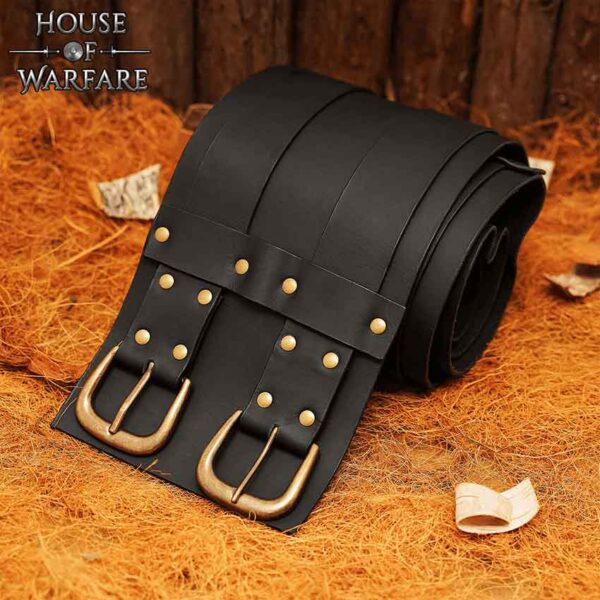 Wide Medieval Waist Belt - Black