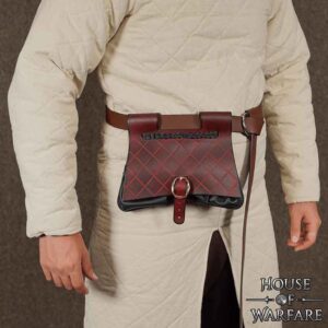 Late Medieval Belt Bag - Black/Maroon