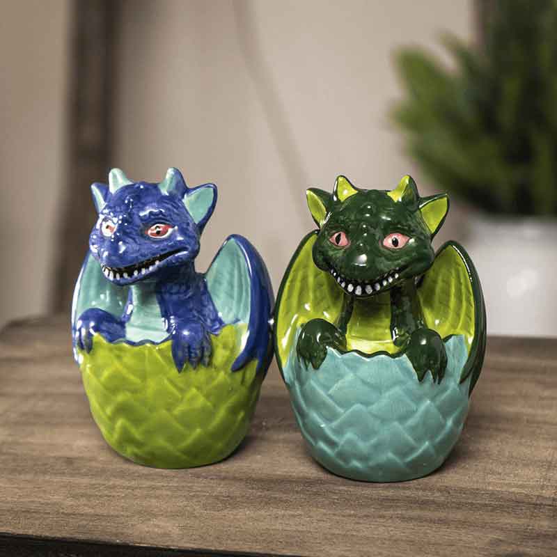 Dragons Ceramic Magnetic Salt and Pepper Shaker Set