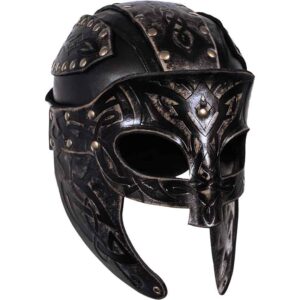 Odomar Viking Leather Helmet - Ashen