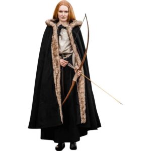 Fjell Faux Fur Trim Viking Cape - Black