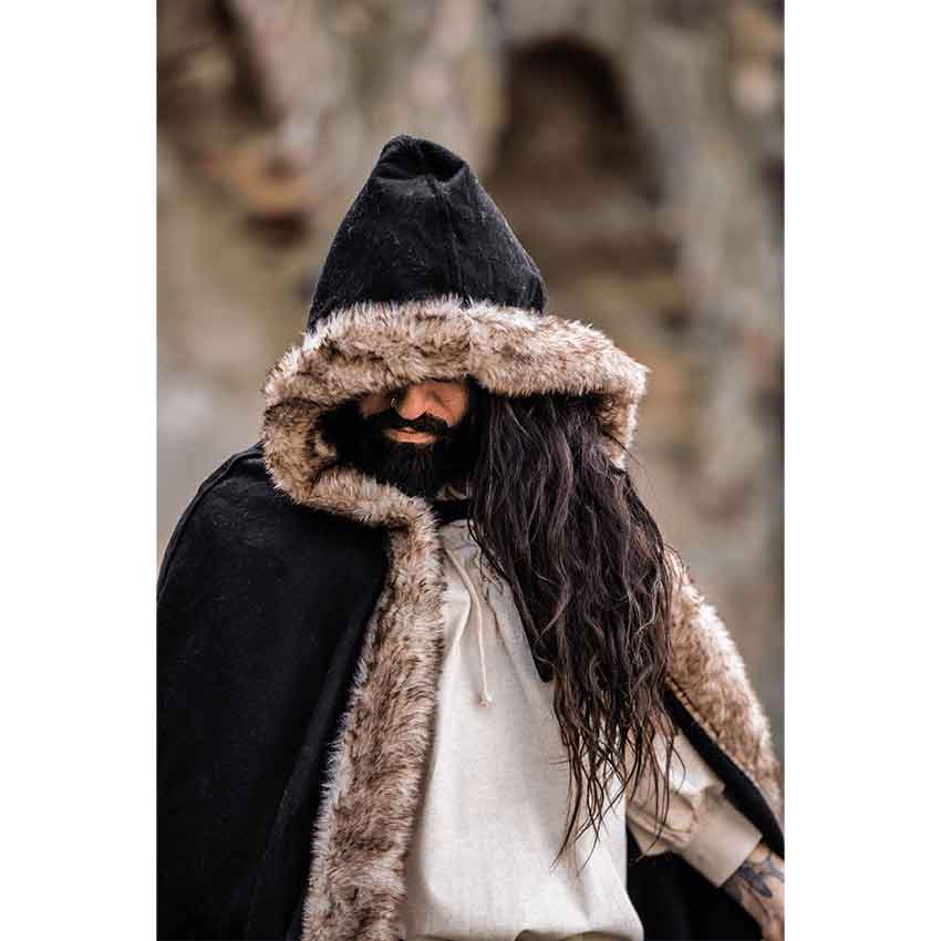 Faux Fur Viking Hat (Black) – LARP Costumes