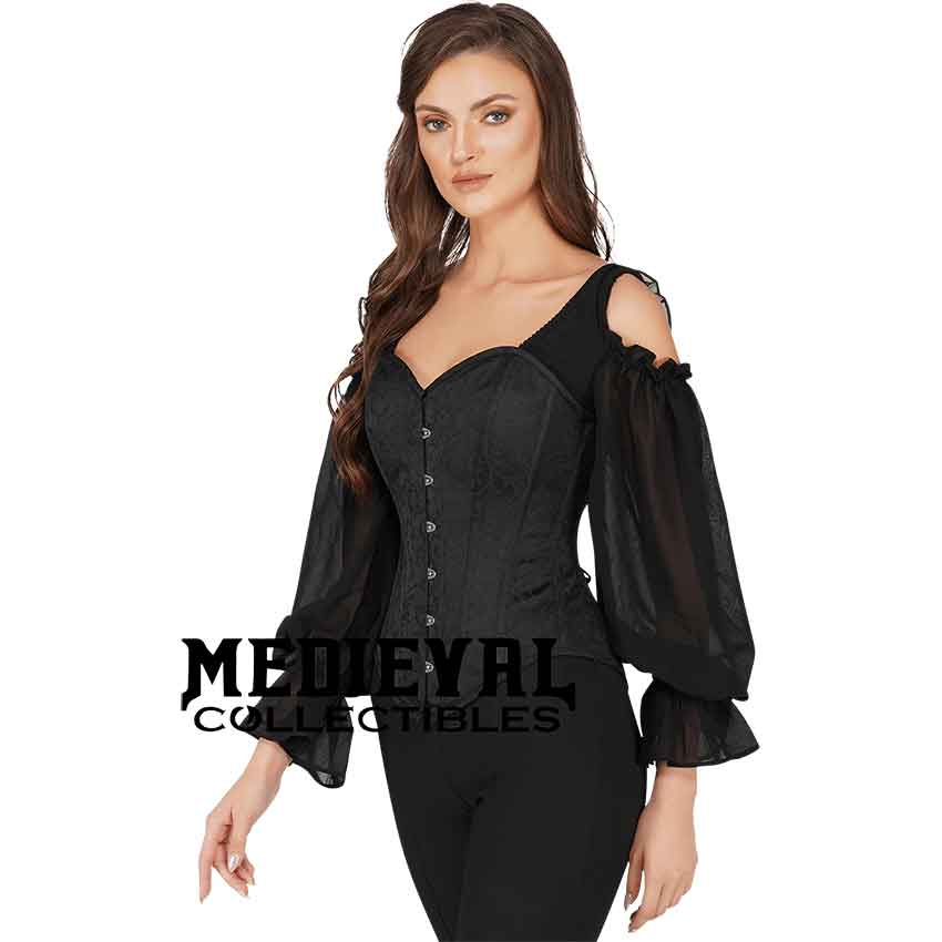 Velveteen Pirate Corset with Collar