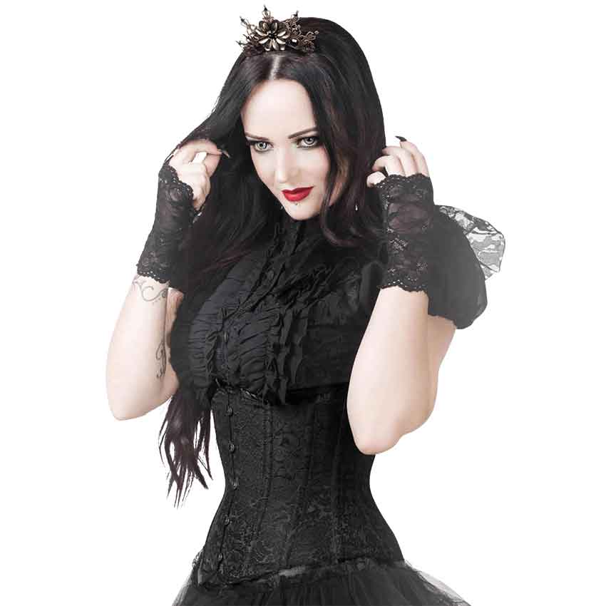 Black Brocade Gothic Underbust Corset