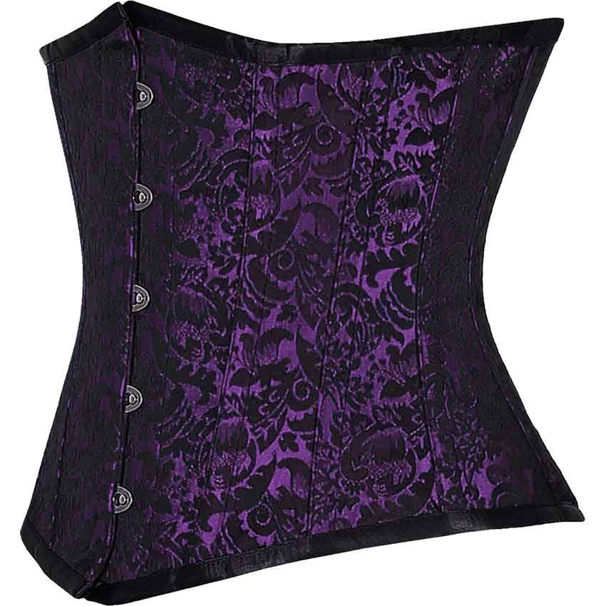 Purple Brocade Underbust Corset