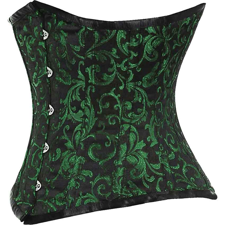 Green Brocade Underbust Corset