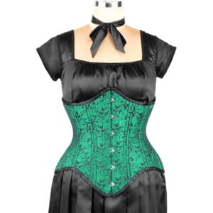 Green Brocade Waist Training Corset