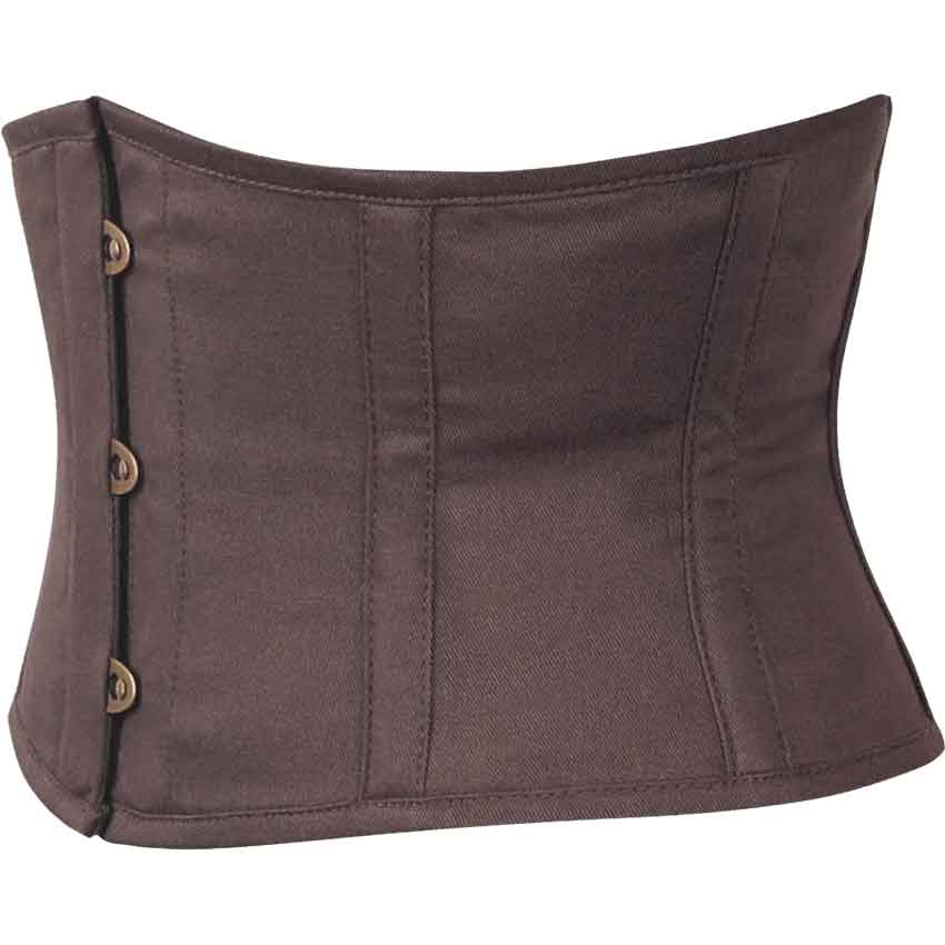 Brown Cotton Waist Shaping Underbust Corset