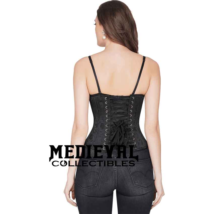 Venice Black Taffeta Overbust Corset