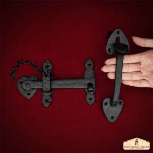 Black Iron Heart Locking Door Latch