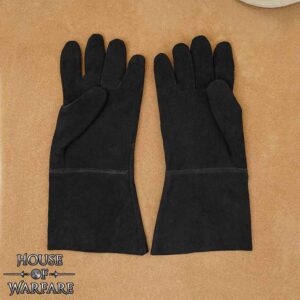 Medieval Suede Gloves - Black