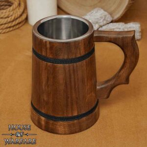 Pirate of the Seven Seas Wooden Tankard - Dark Finish