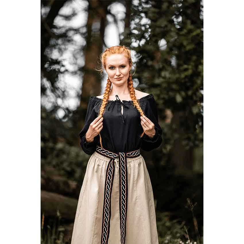 Edith Medieval Blouse - Black