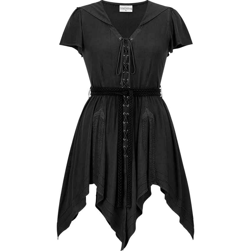 Long Chemise' Medieval Blouse - Black