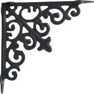 Hand Forged Iron Victorian Scrollwork Shelf Brackets - Set of 2