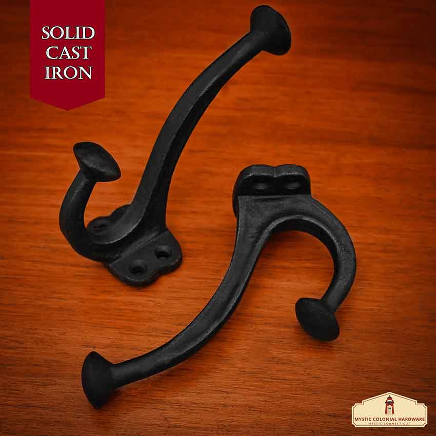 Black Cast Iron Antique Hooks, Brackets & Curtain Rods for sale