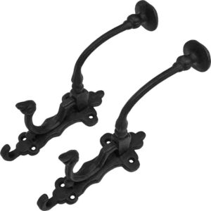 Fancy Victorian Cast Iron Wall Hook - Set of 2