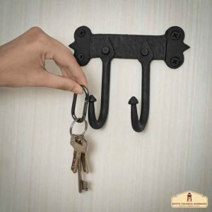 Rustic Cast Iron Wall Hook - Set of 2