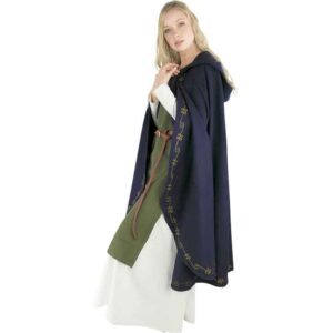 Asidis Hand Embroidered Wool Cloak - Blue