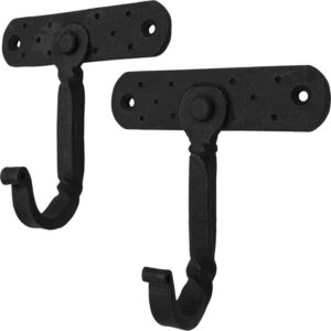 Heavy Duty Cast Iron Wall Hooks - Set of 2