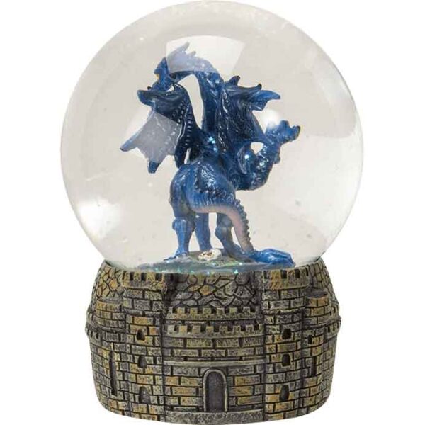 Midnight Blue Dragon Water Globe