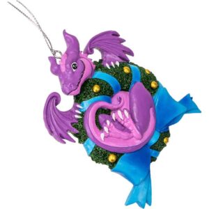 Cute Dragon Wreath Christmas Ornament