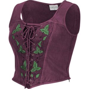 Elowen Medieval Fantasy Bodice - Deadly Nightshade