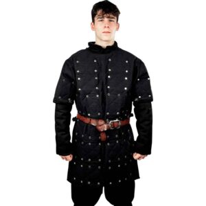 Medieval Brigandine with Steel Plates - Black