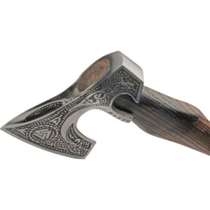 Etched Valknut Viking Axe