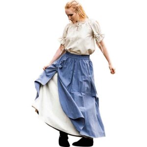 Elise Medieval Layered Skirt - Blue/Natural