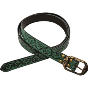 Dragoslav Embossed Noble's Belt - Green