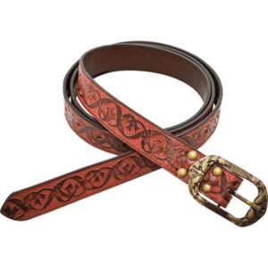 Dragoslav Embossed Noble's Belt - Maroon