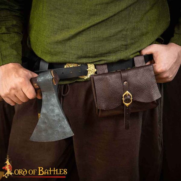 Messenger's Medieval Leather Belt Pouch - Brown