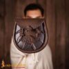 Medieval Sporran Bag with Tied Tassels - Brown