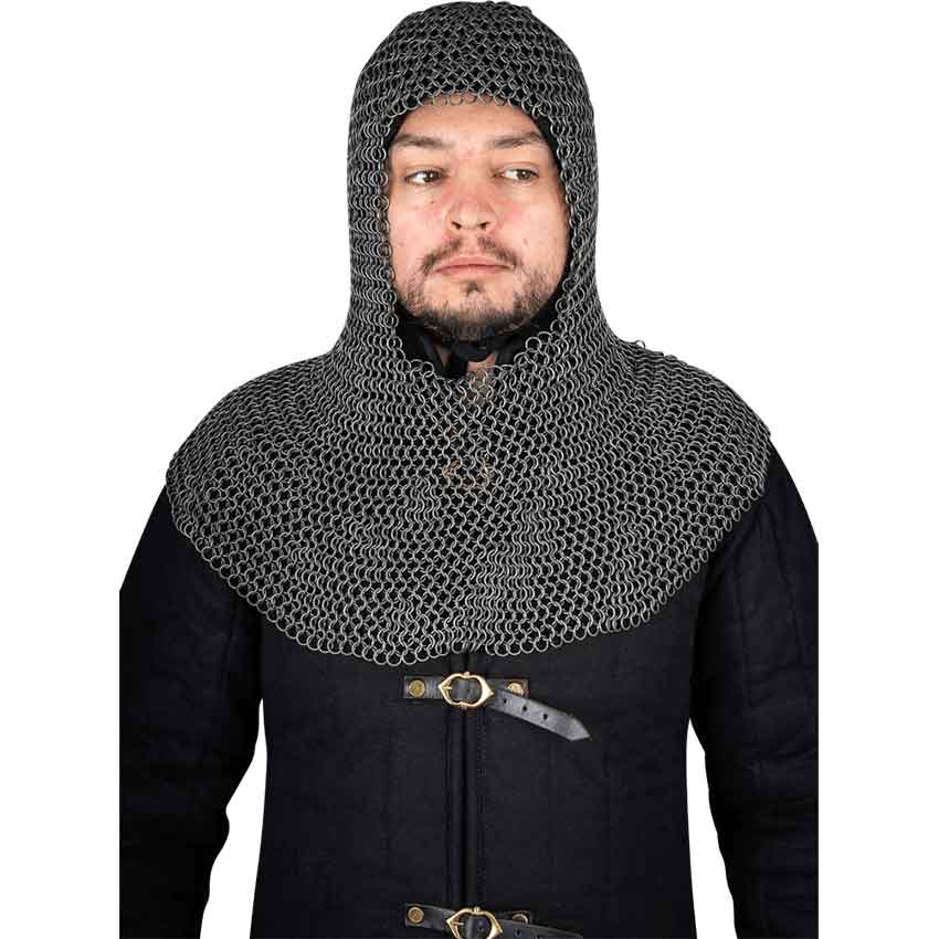 Steel Chainmail Coif - 9mm Round Rings