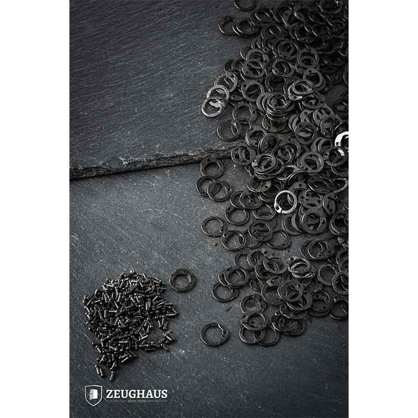 9mm Flat Blackened Chainmail Rings with Rivets