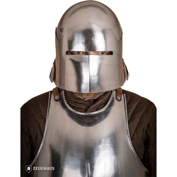 15th Century German Full Visor Sallet Helmet - Polished