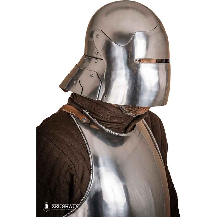 15th Century German Full Visor Sallet Helmet - Polished