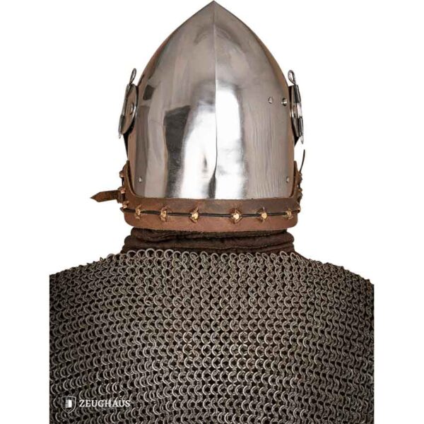 Medieval Bascinet Helmet with Visor - Polished