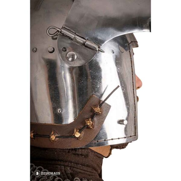 Medieval Bascinet Helmet with Visor - Polished