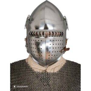Knights Bascinet Helmet with Visor - Polished