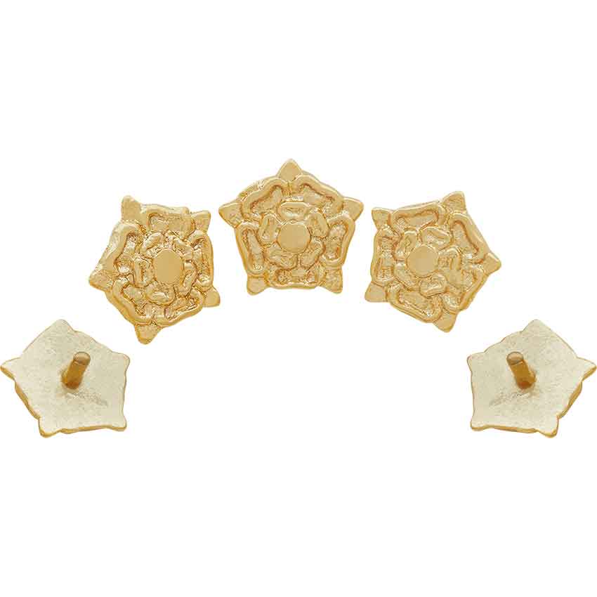 Tudor Rose Brass Belt Accents - Set of 5