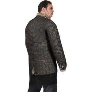 Butted Steel Chainmail Hauberk - Blackened