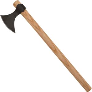 Hand Forged Viking Battle Axe - Light Hardwood Handle