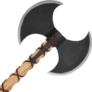 Double Headed Viking Axe - Light Hardwood Handle