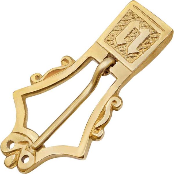 14th Century Brass Lyre Medieval Buckle