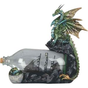 Sea Dragon Pirate Ship Bottle Statue