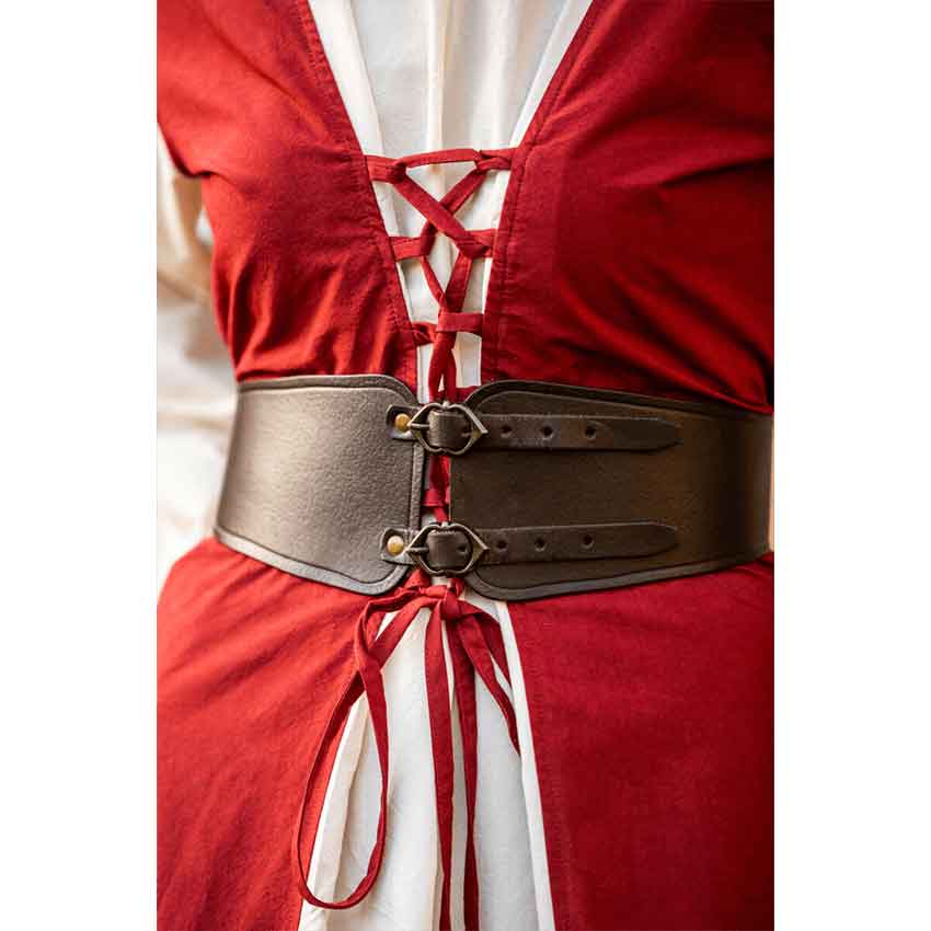 Women's Hedwig Medieval Leather Belt - Dark Brown