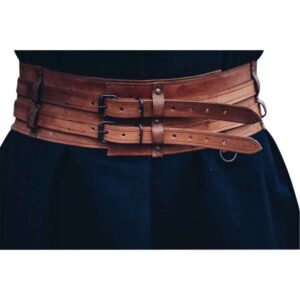 Sif Wide Viking Belt - Cognac